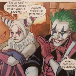 Batman Mroczny książę z bajki - Joker i Harley Quinn oglądają telewizję
